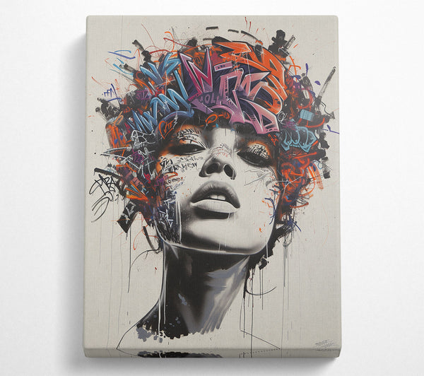  A Canvas Print of Graffiti Head Woman Canvas Art