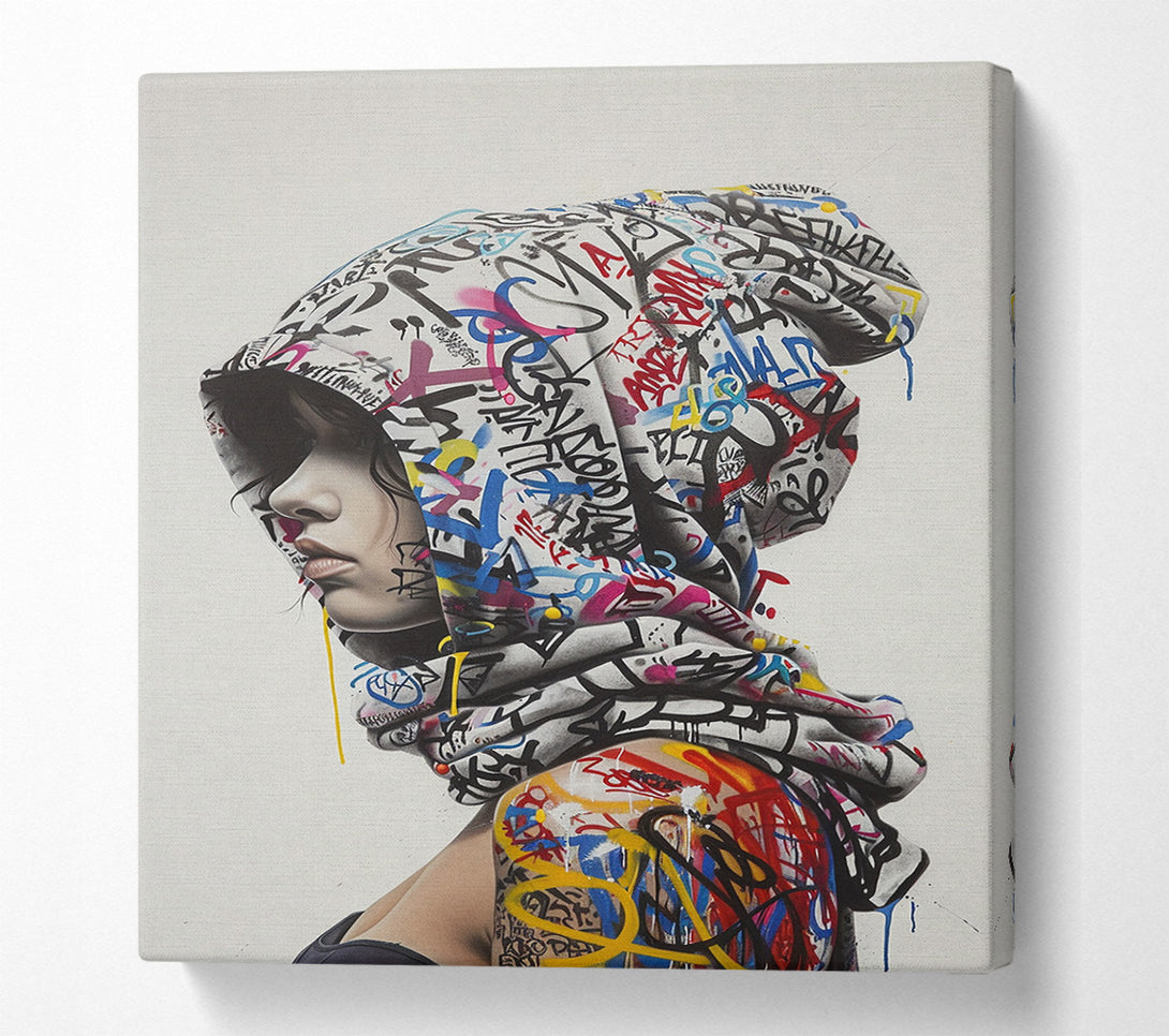  A Canvas Print of Graffiti Hood Canvas Art