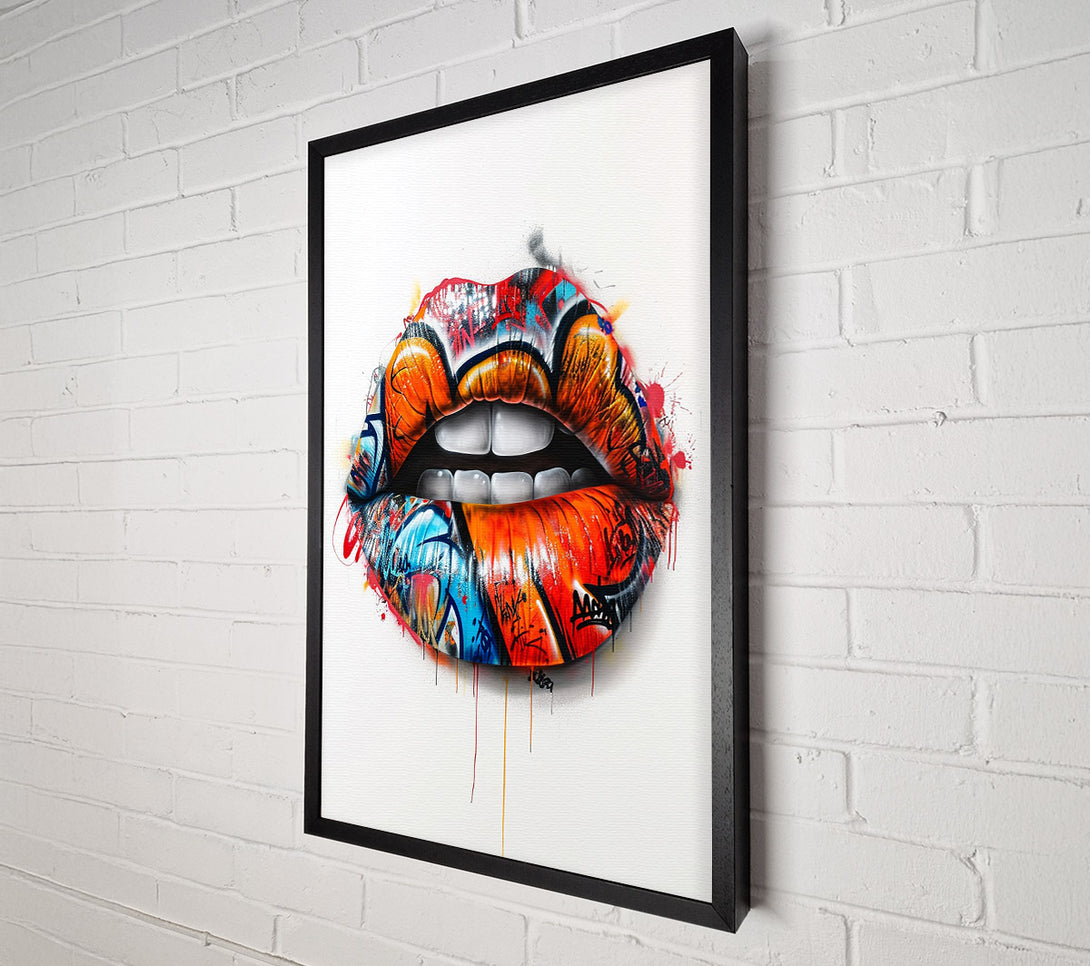  A Canvas Print of Graffiti Lips Canvas Wall Art