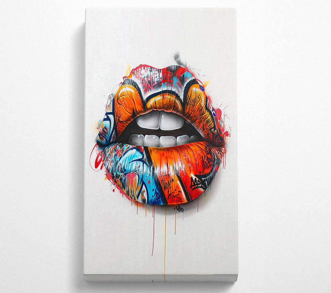  A Canvas Print of Graffiti Lips Canvas Wall Art
