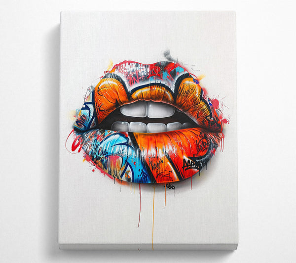  A Canvas Print of Graffiti Lips Canvas Wall Art