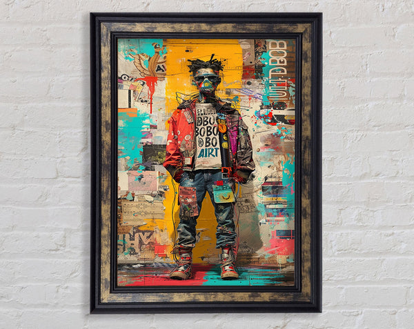 Graffiti Man Glasses Framed Print