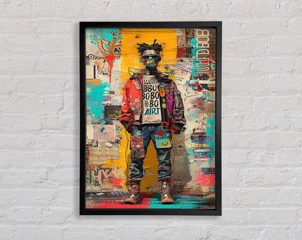 Graffiti Man Glasses Framed Print