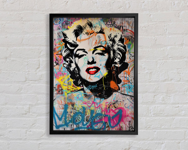 Graffiti Popart Monroe Beauty Framed Print