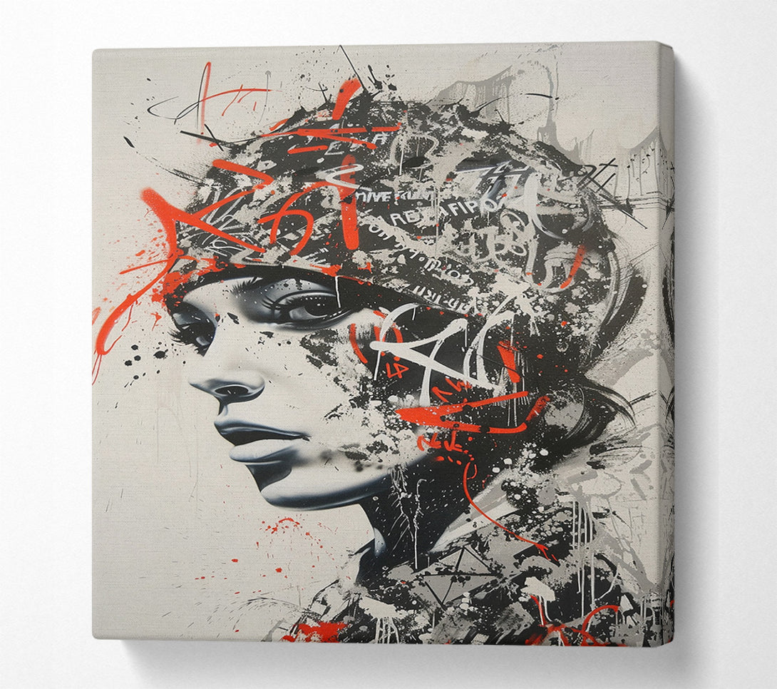  A Canvas Print of Graffiti Portrait Canvas Print
