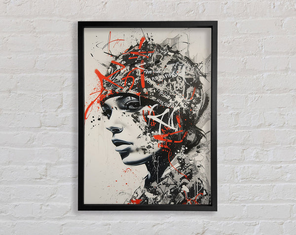 Graffiti Portrait Framed Print