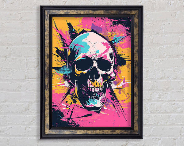 Graffiti Skull Framed Print