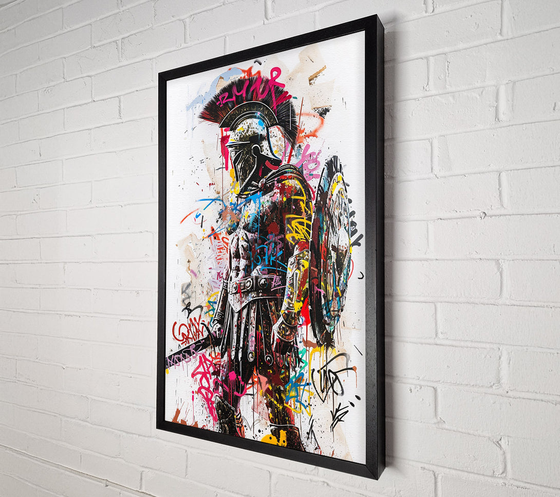  A Canvas Print of Graffiti Spartan Canvas Art