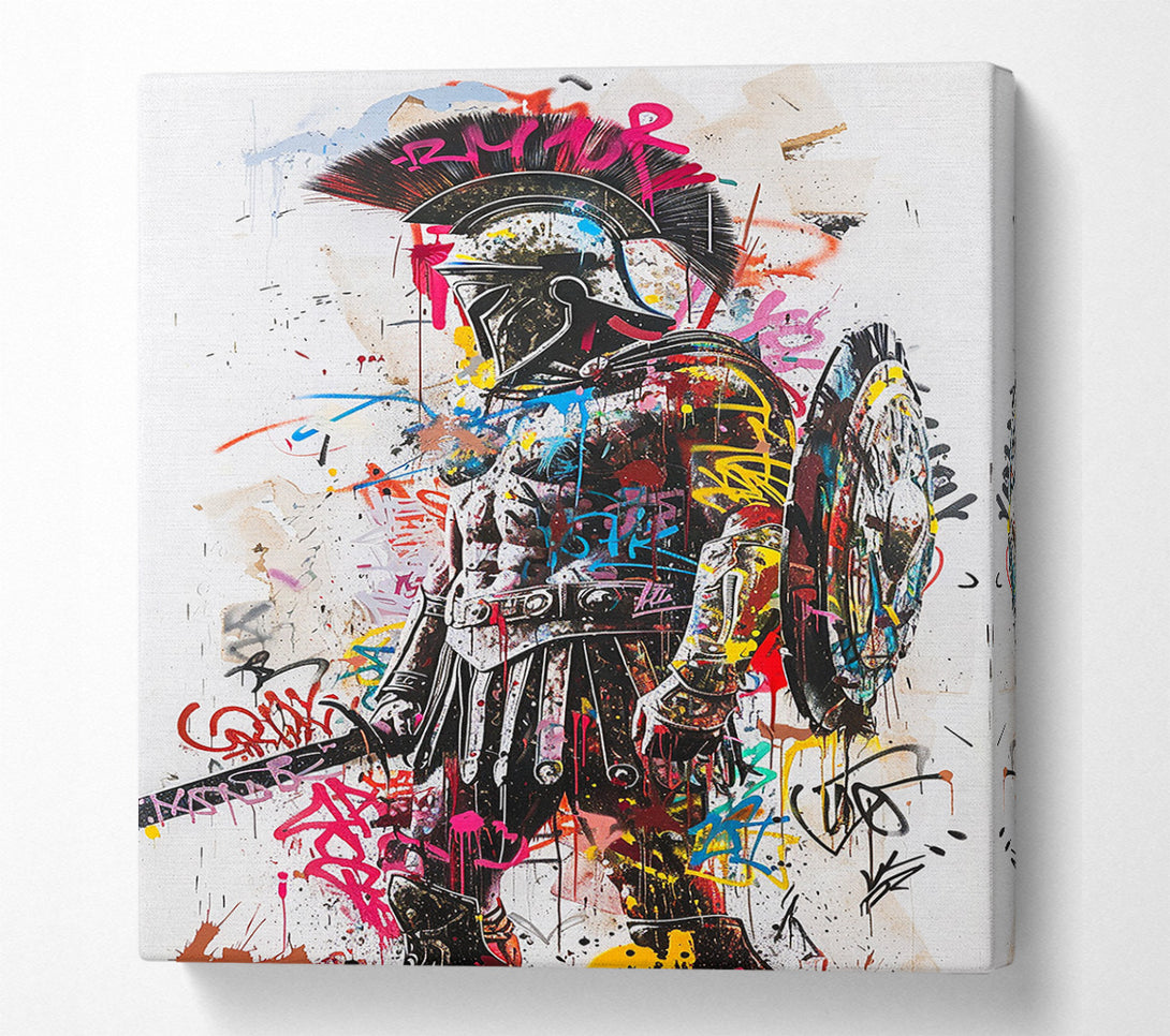  A Canvas Print of Graffiti Spartan Canvas Art
