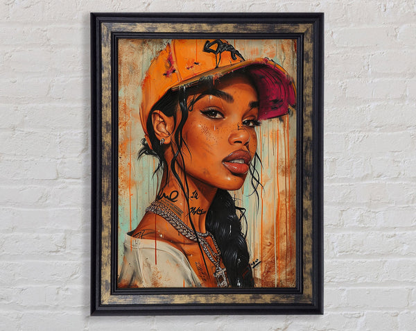 Graffiti Woman Beauty Framed Print