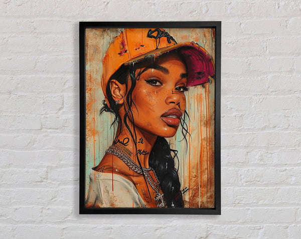 Graffiti Woman Beauty Framed Print