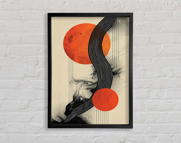 Graphic Sun And Lines Framed Print