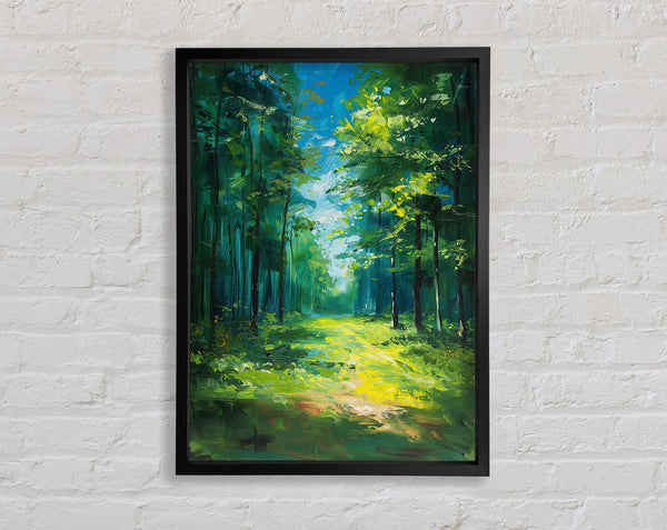 Green And Blue Forest Framed Print