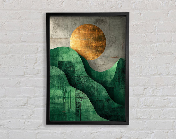 Green Mountains Gold Sun Framed Print
