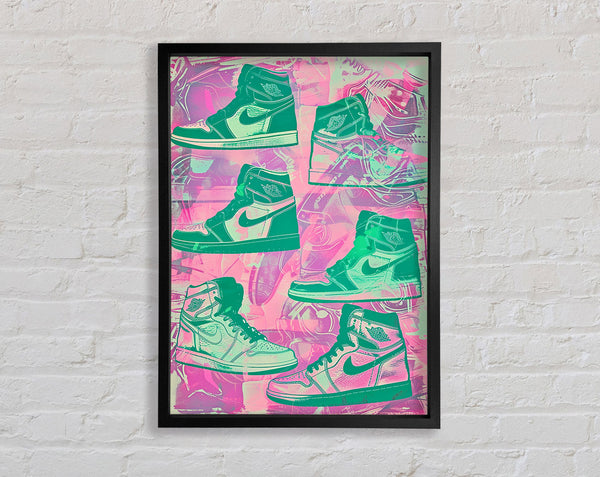 Green Sneakers Framed Print