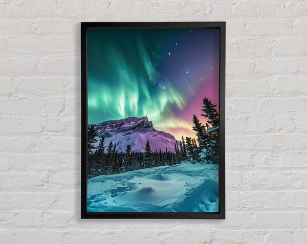 Green To Pink Snow Framed Print