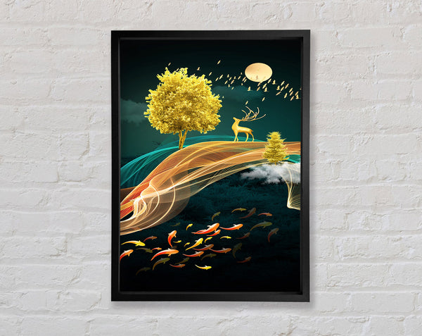 Green  Gold Tree Framed Print