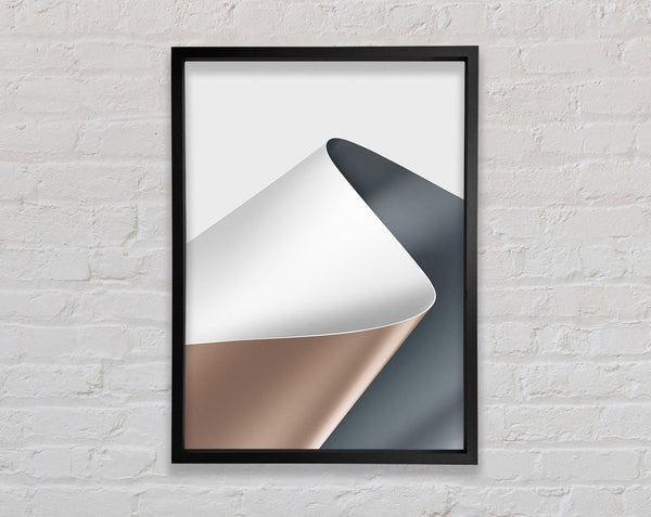 Grey And Brown Lined Pattern Framed Print