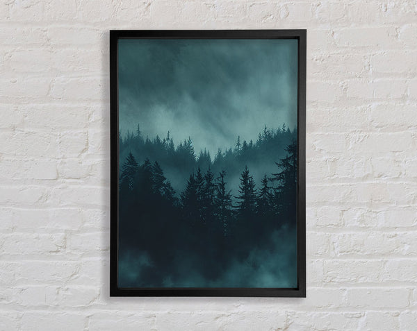 Grey Blues Forest Framed Print