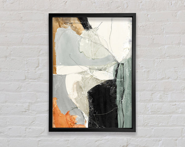 Grey Paint Splash Framed Print
