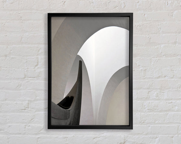Grey Shapes Framed Print