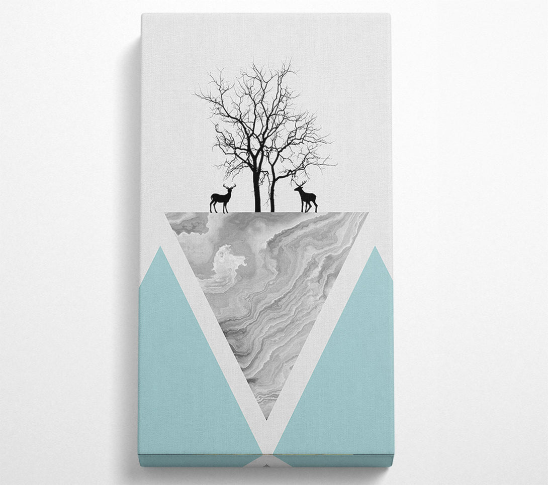  A Canvas Print of Grey Triangle With Black Tree Canvas Art