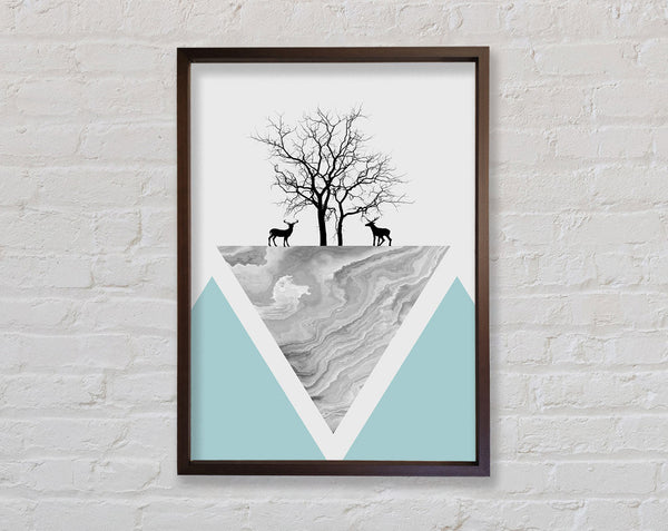 Grey Triangle With Walnut Tree Framed Print