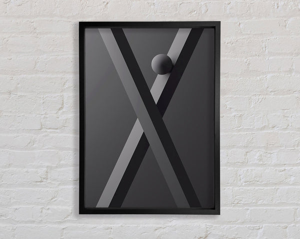Grey X Framed Print