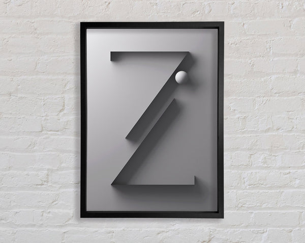 Grey Z Framed Print