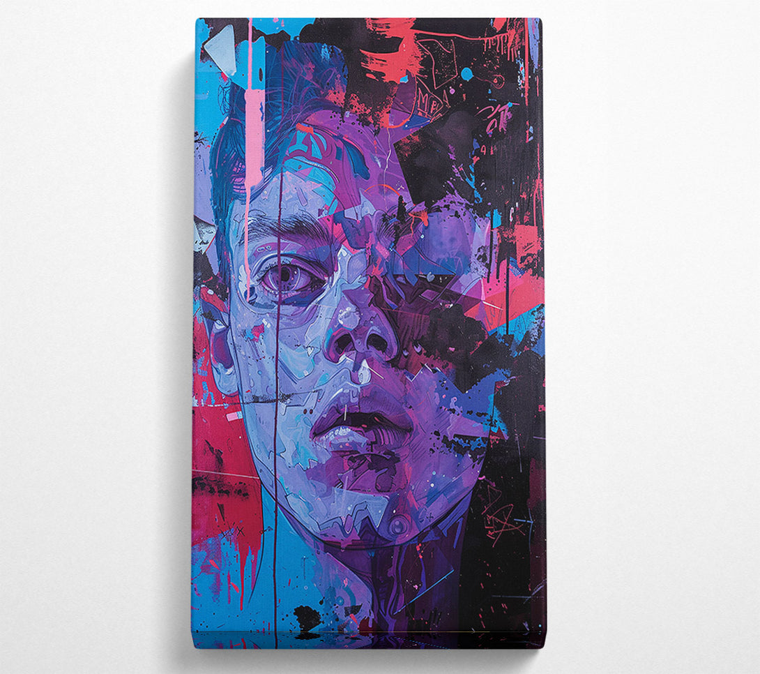  A Canvas Print of Half A Face Graffiti Canvas Wall Art