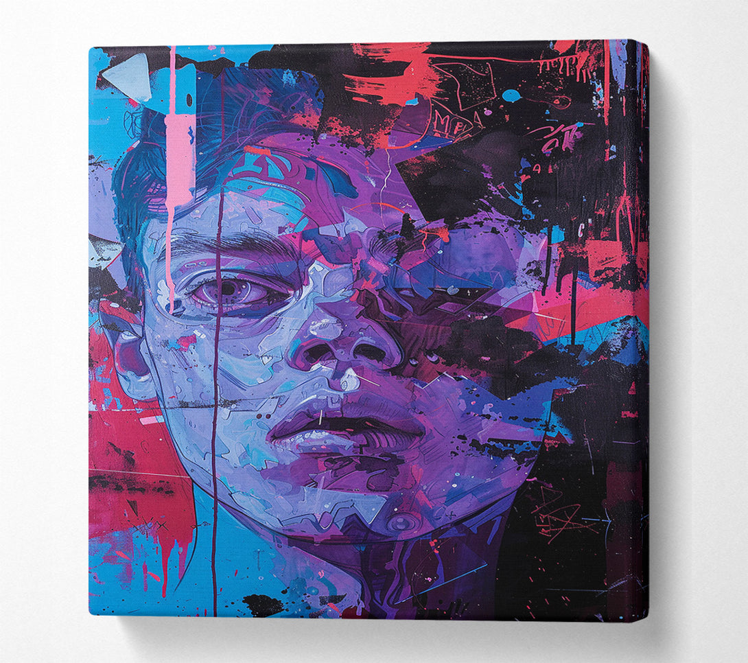  A Canvas Print of Half A Face Graffiti Canvas Wall Art