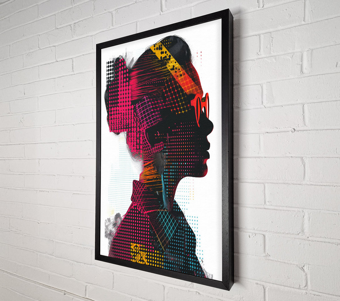  A Canvas Print of Halftone Trendy Woman Canvas Wall Art