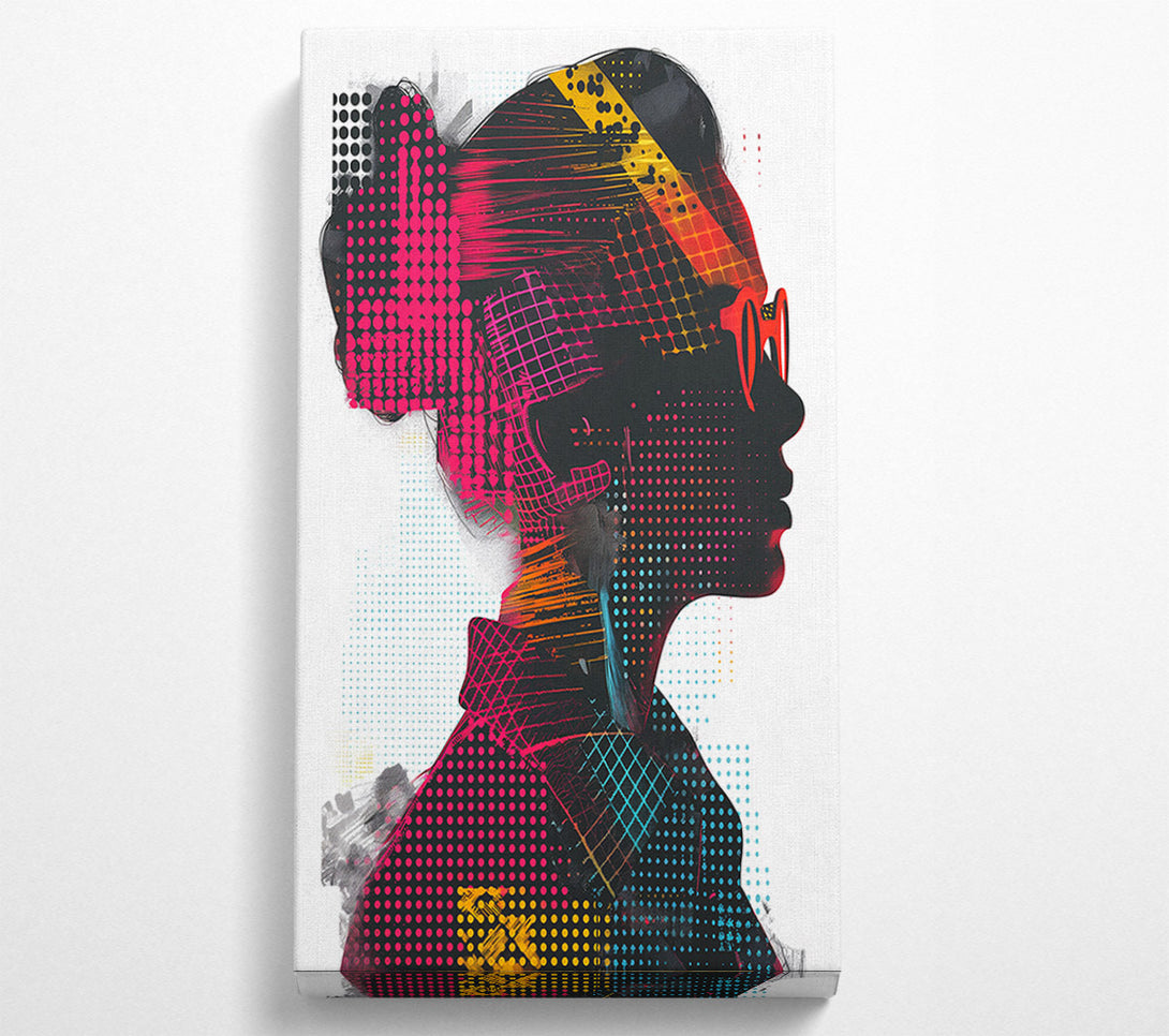  A Canvas Print of Halftone Trendy Woman Canvas Wall Art