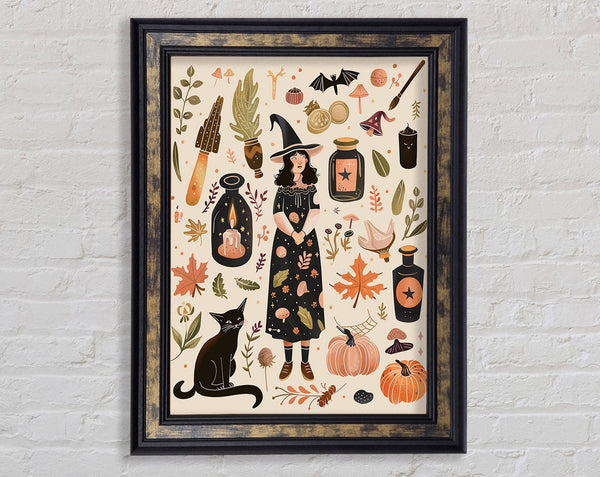 Halloween Witch Framed Print