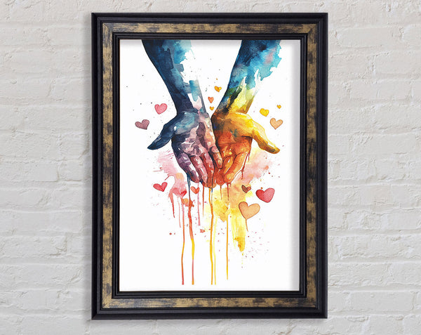 Hands To Hearts Framed Print
