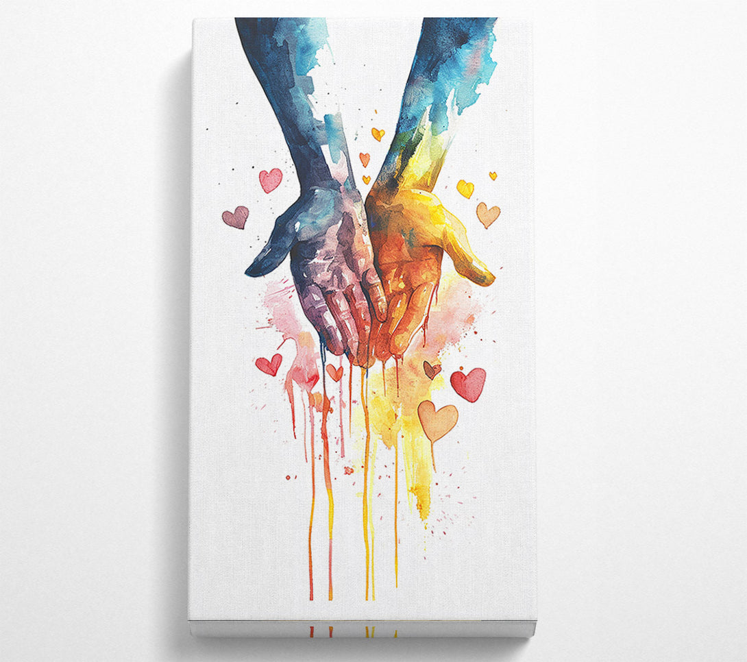  A Canvas Print of Hands To Hearts Canvas Wall Art