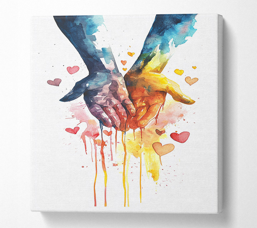  A Canvas Print of Hands To Hearts Canvas Wall Art