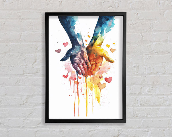 Hands To Hearts Framed Print