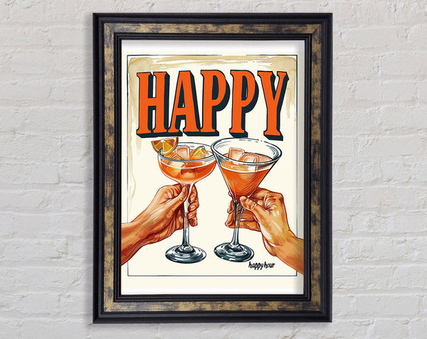 Happy Cocktails Framed Print