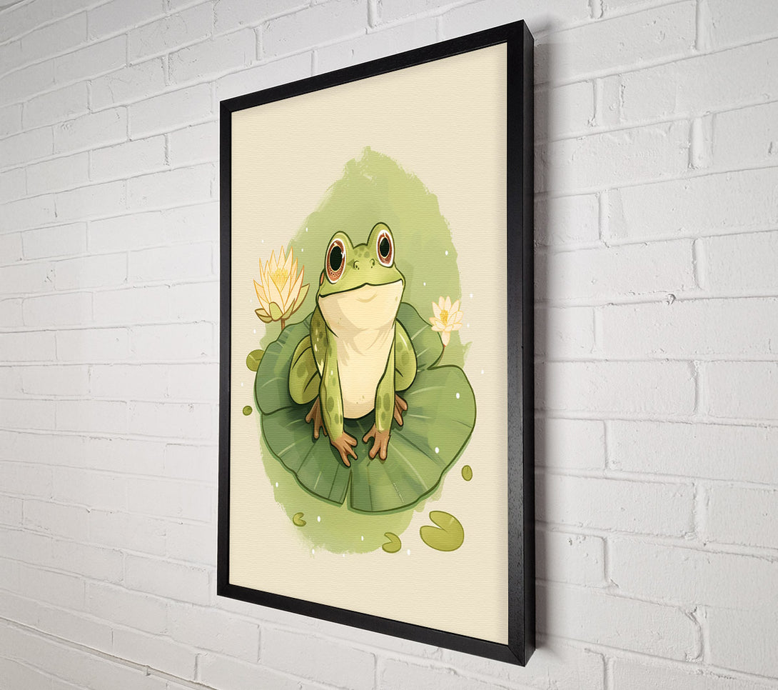  A Canvas Print of Happy Frog Lilypad Canvas Print