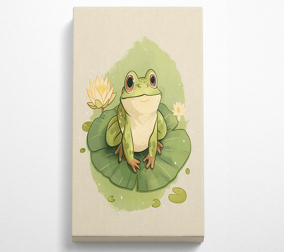  A Canvas Print of Happy Frog Lilypad Canvas Print