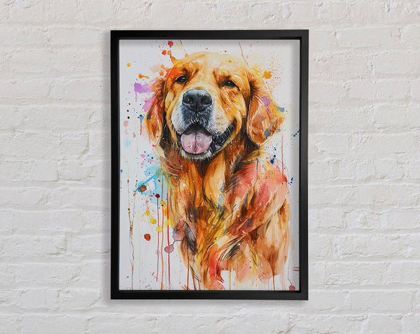 Happy Golden Retriever Framed Print