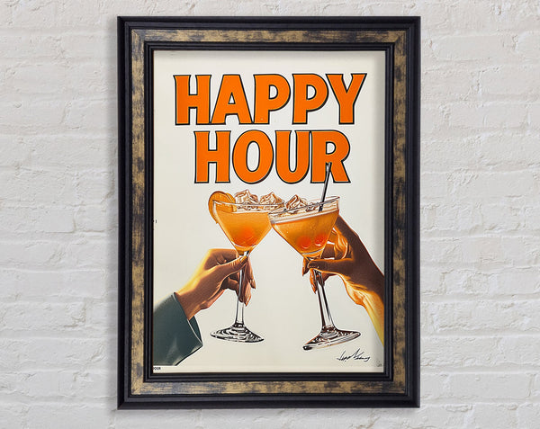 Happy Hour Cocktails Framed Print