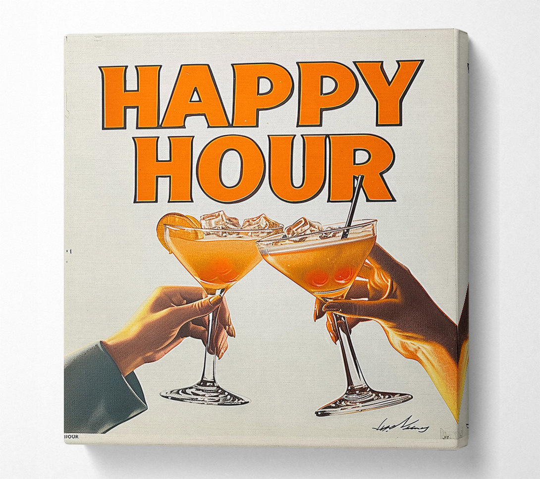  A Canvas Print of Happy Hour Cocktails Canvas Wall Art