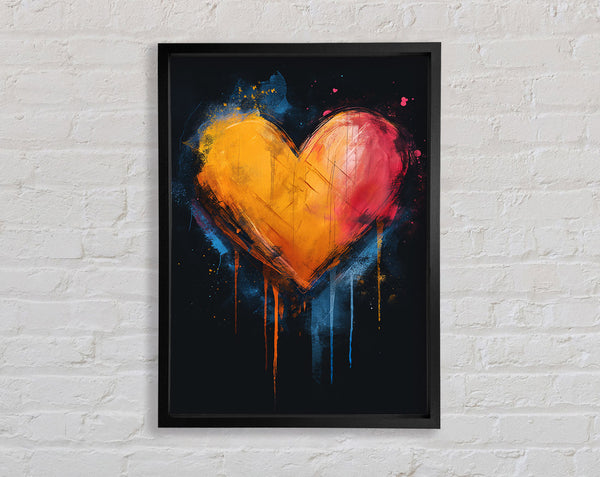 Heart Colour Explosion Framed Print