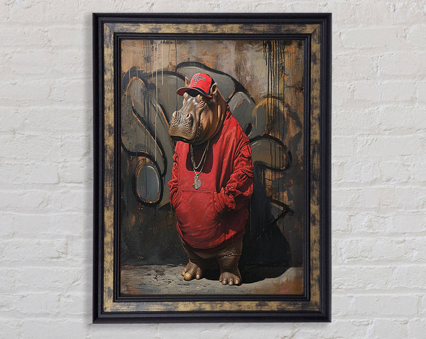 Hip Hop Hippo Framed Print