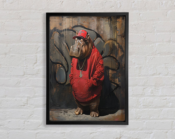Hip Hop Hippo Framed Print