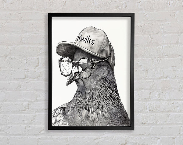 Hipster Pigeon Framed Print