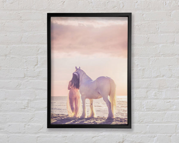 Horse And Woman Framed Print