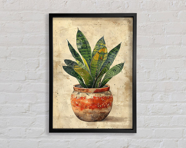 House Plant Ceramic Framed Print